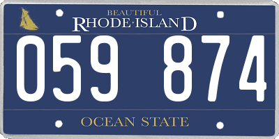 RI license plate 059874
