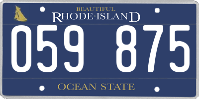 RI license plate 059875