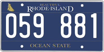 RI license plate 059881