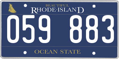 RI license plate 059883
