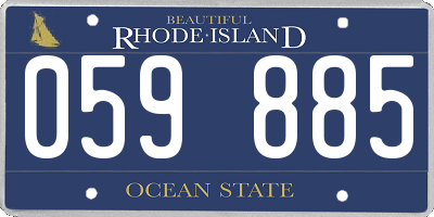 RI license plate 059885