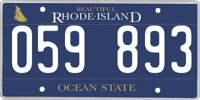 RI license plate 059893