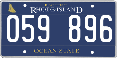 RI license plate 059896