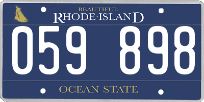 RI license plate 059898