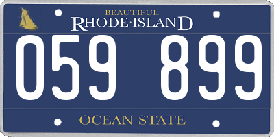 RI license plate 059899