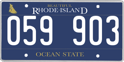 RI license plate 059903