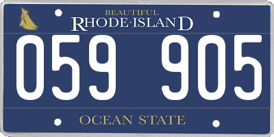 RI license plate 059905