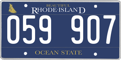 RI license plate 059907