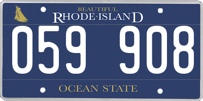 RI license plate 059908