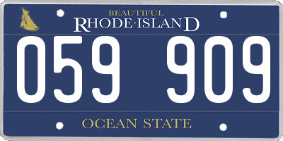 RI license plate 059909