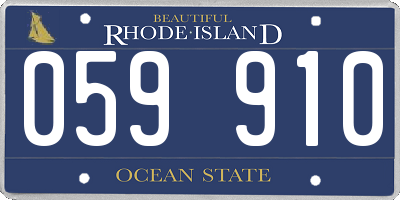 RI license plate 059910