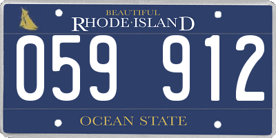 RI license plate 059912