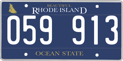 RI license plate 059913