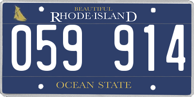 RI license plate 059914