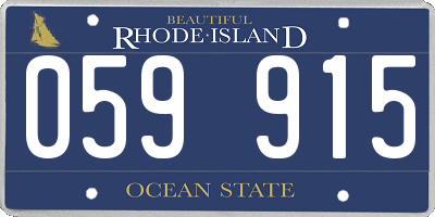 RI license plate 059915