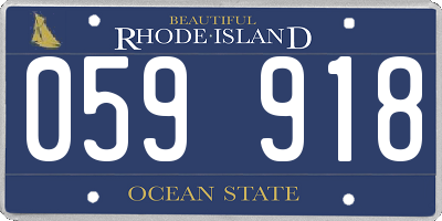RI license plate 059918