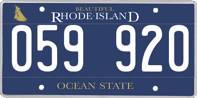 RI license plate 059920