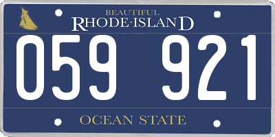 RI license plate 059921