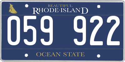 RI license plate 059922