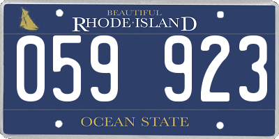 RI license plate 059923