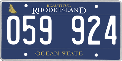 RI license plate 059924