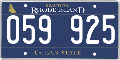 RI license plate 059925