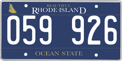 RI license plate 059926