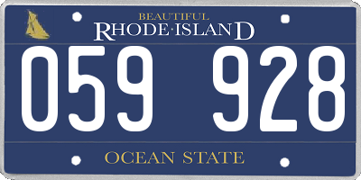 RI license plate 059928