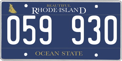 RI license plate 059930