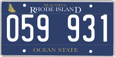 RI license plate 059931