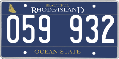 RI license plate 059932