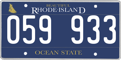 RI license plate 059933