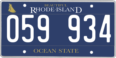 RI license plate 059934