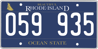 RI license plate 059935