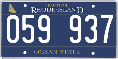 RI license plate 059937