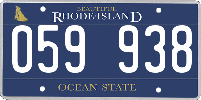 RI license plate 059938