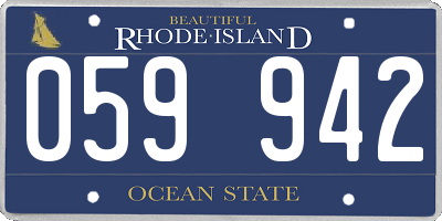 RI license plate 059942