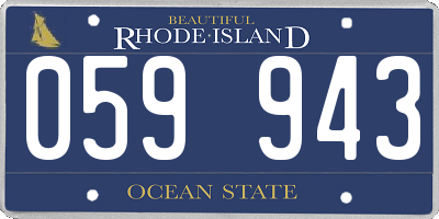 RI license plate 059943