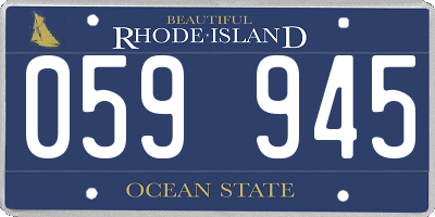 RI license plate 059945