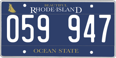 RI license plate 059947