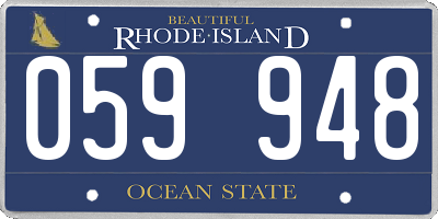RI license plate 059948