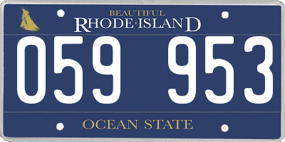 RI license plate 059953