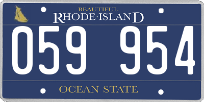 RI license plate 059954