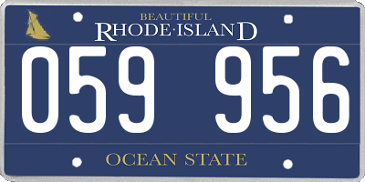RI license plate 059956