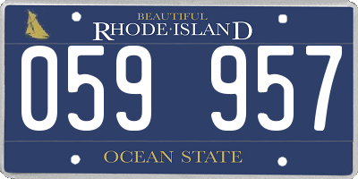 RI license plate 059957