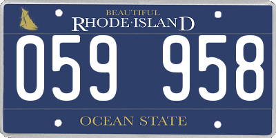 RI license plate 059958