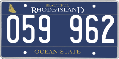 RI license plate 059962
