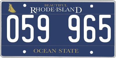 RI license plate 059965