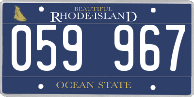 RI license plate 059967