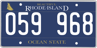 RI license plate 059968
